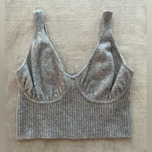 Zara Gray Knit Bralette